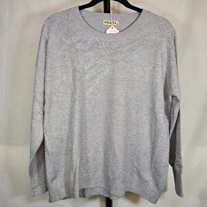 Gray Soft knit Sweater with Rhinestones